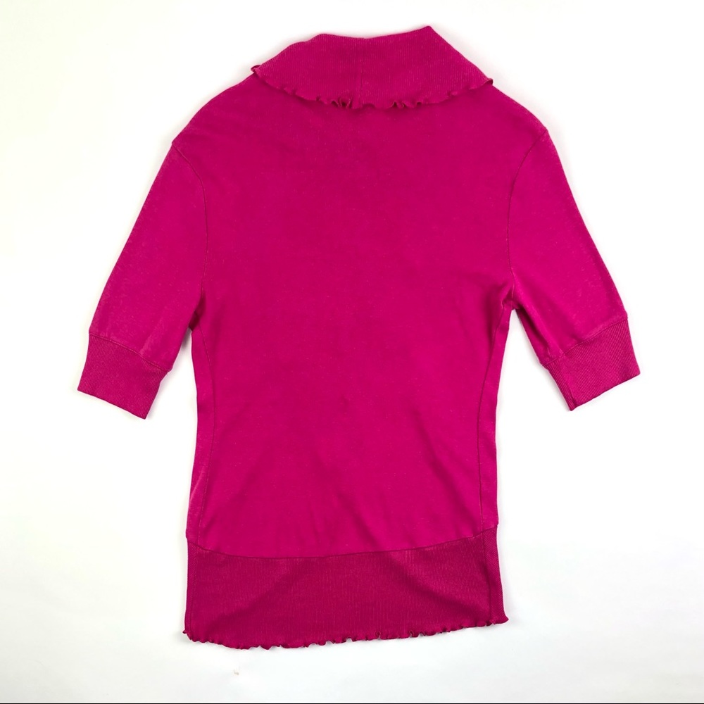 Express Hot Pink Ruffled Flyaway Cardigan - Picture 3 of 7